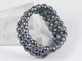 7-7.5mm peacock green bread freshwater pearl bracelet