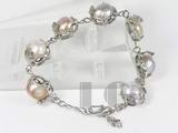 7-8mm pink irregular freshwater pearl bracelet