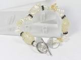 nice 6-7mm white freshwater pearl bracelet with baroque crystal