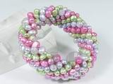 colorful 5-6MM nugget freshwater pearl twisted bracelet