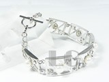 18KGP white freshwater pearl bracelet