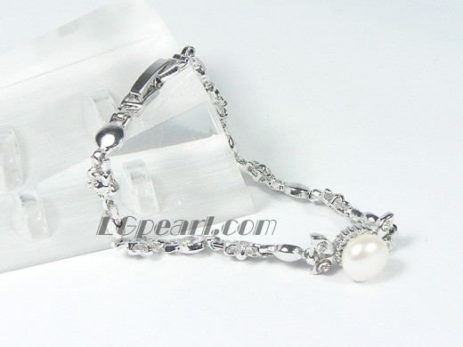white bread shape freshwater pearl bracelet wholesale