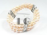 7-8mm pink freshwater pearl stretchy bracelet
