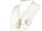 18KGP white oval freshwater pearl pendant