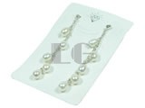 6-7mm white rice freshwater pearl dangling earrings