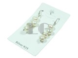 white color side-drilled freshwater pearl dangling earrings