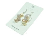 6-7mm pink freshwater pearl sterling silver dangling earring