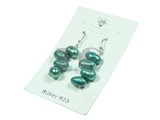 6-7mm blue freshwater pearl sterling silver dangling earring