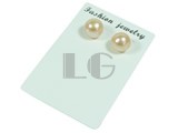 pink 7-8mm bread freshwater pearl earrings studs