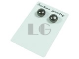 black 5-6mm bread freshwater pearl earrings studs