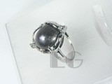 natural black abnormal pearl ring