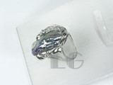 black lute shape freshwater pearl ring
