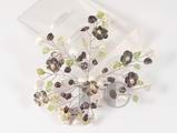 flower branch shape white pearl brooch with shells