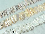 beautiful white, pink and purple biwa pearl strand of 7-20mm
