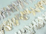 fashionable pink, white and purple biwa pearl strand of 7-20mm