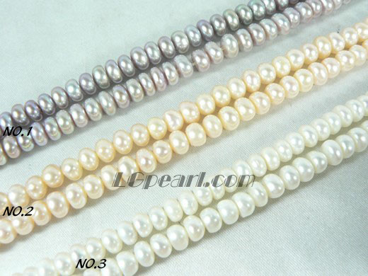 charming white, pink and purple button pearl strand of 5-6mm