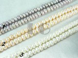 charming white, pink and purple button pearl strand of 5-6mm