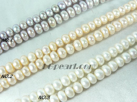 pink, white, purple freshwater button pearl strand of 7-8mm