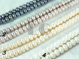 pink, white, purple, peacock green button pearl strand of 8-9mm