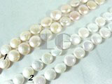 beautiful pink, white freshwater coin pearl strand of 10mm