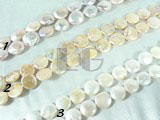 fashionable white, pink and purple coin pearl strand of 12mm