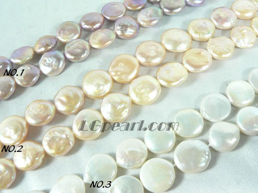 good design white, pink and purple coin pearl strand of 12mm