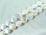 excellent white freshwater coin pearl strand of 12mm
