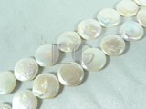 white gorgeous freshwater coin pearl strand of 15mm