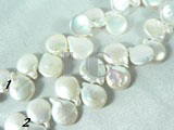 white cultured freshwater coin pearl strand of 12mm