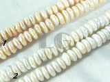 white and pink freshwater coin pearl strand of 10mm