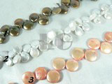 copper, white and pink freshwater coin pearl strand of 12mm