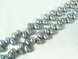 peacock blue freshwater dancing pearl strand of 6-7mm