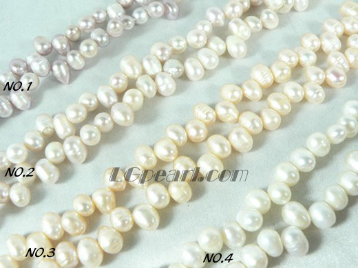 white, pink, purple and yellow dancing pearl strand of 6-7mm