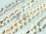 white, pink, purple and yellow dancing pearl strand of 6-7mm
