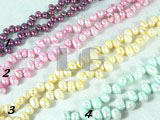 yellow, pink, blue and purple dancing pearl strand of 7-8mm