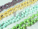 yellow, green, blue and purple dancing pearl strand of 7-8mm