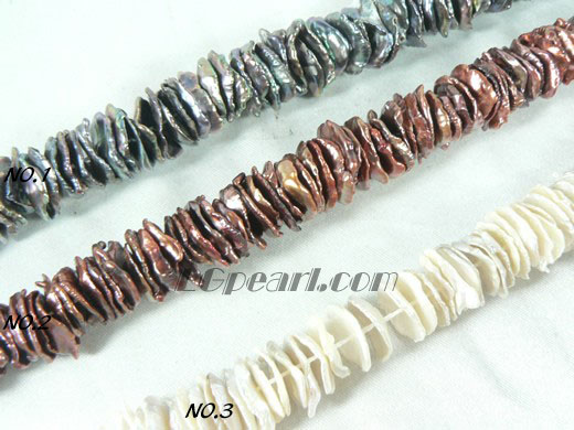red wine, white and peacock blue keshi pearl strand of 12mm