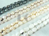 pink, white, peacock blue and purple nugget pearl strand of 8-9mm
