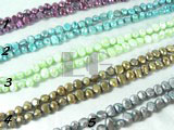 colourful freshwater nugget pearl strand of 6-7mm