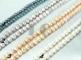 white, pink, purple and peacock blue potato pearl strand of 4-5m