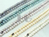 fashionable colourful freshwater potato pearl strand of 4-5mm