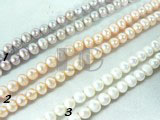 white, pink and purple freshwater potato pearl strand of 5-6mm