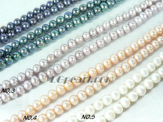 discount colourful freshwater potato pearl strand of 5-6mm