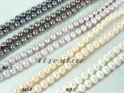 white, pink, peacock blue and peacock green potato pearl strand