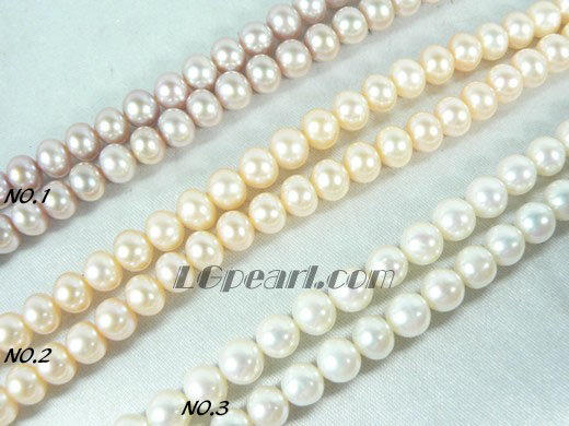 white, pink and purple freshwater potato pearl strand 6-7mm