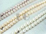 white, pink and purple freshwater potato pearl strand 6-7mm
