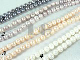 white, pink, purple and peacock blue potato pearl strand of 7-8mm