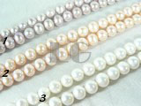 beautiful white, pink and purple potato pearl strand of 8-9mm