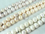 white, pink and purple freshwater potato pearl strand of 10-11mm