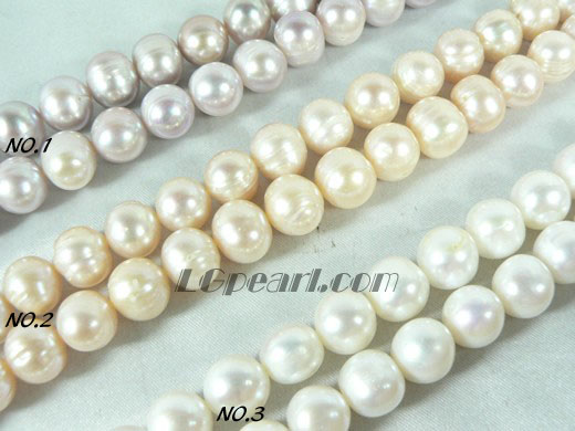 discount white, pink and purple potato pearl strand of 10-11mm